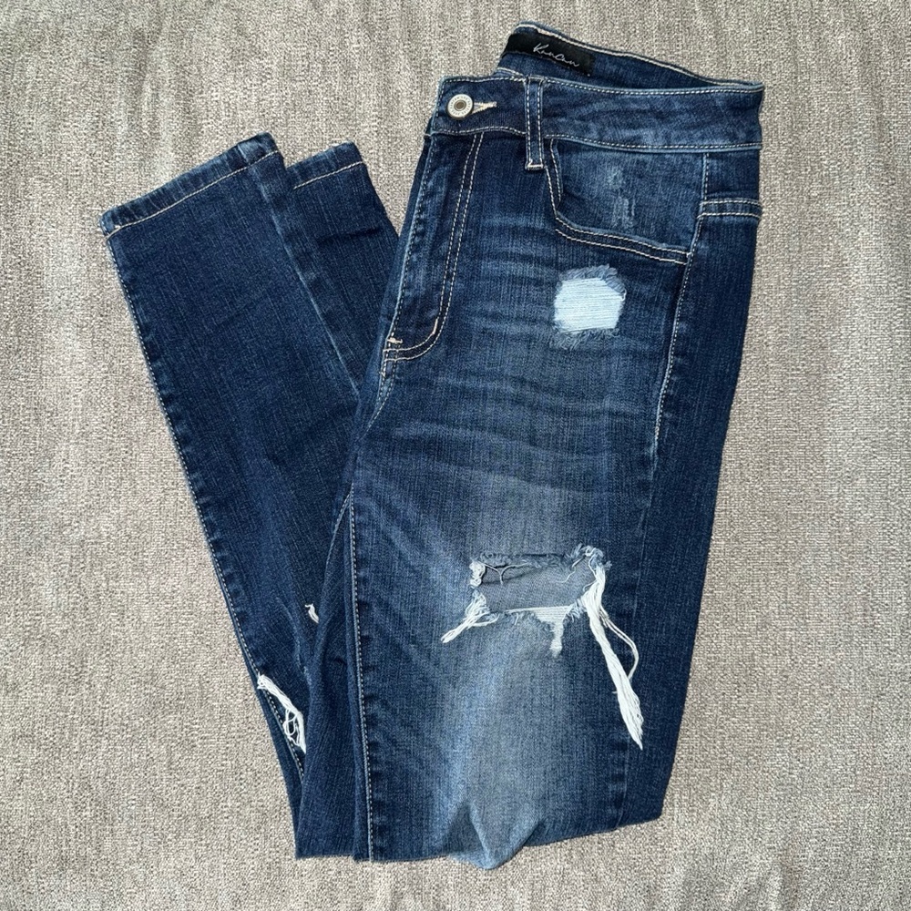 KanCan High Rise Distressed Ankle Skinny Stretch Jean